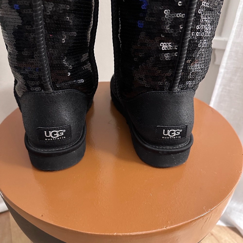UGG Black Sequin Over the Knee Boots - Picture 7 of 8